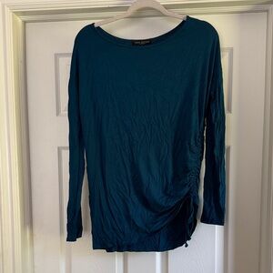 Green Envelope Deep Teal Blouse with Side Ruched